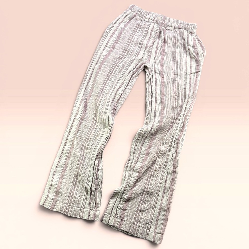 Boca Bay Striped Women‎ S Beach Lounge Drawstring Cotton Pants Wide Leg Boho